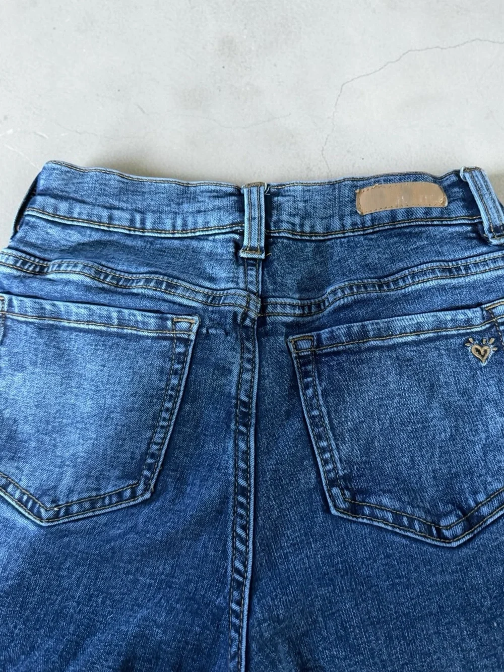 Justice Girls High-Rise Destructed Mini Mom Jean - Size 14